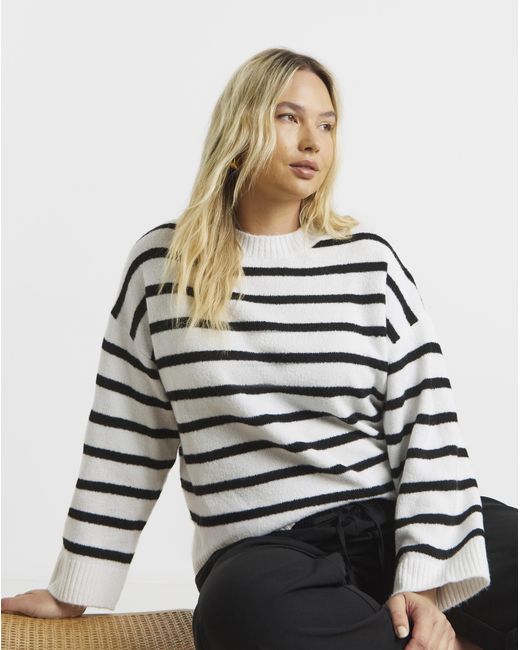 Simply Be White Crew Neck Jumper