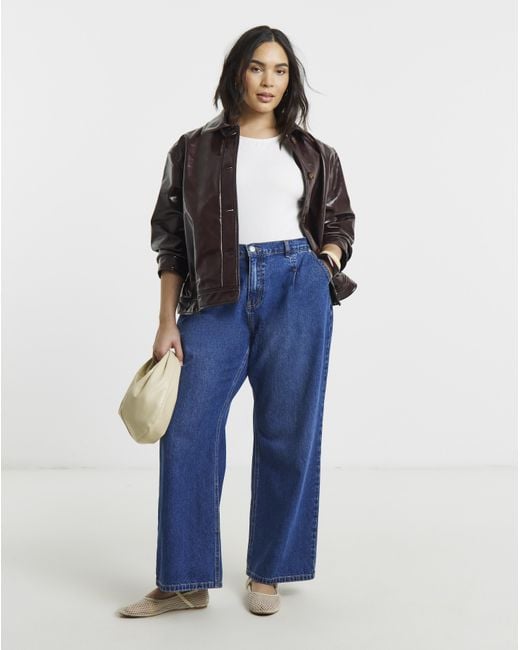 Simply Be Brown Lacquer Trucker Jacket