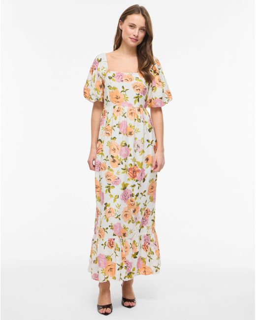 Vila Metallic Square Neck Ankle Dress
