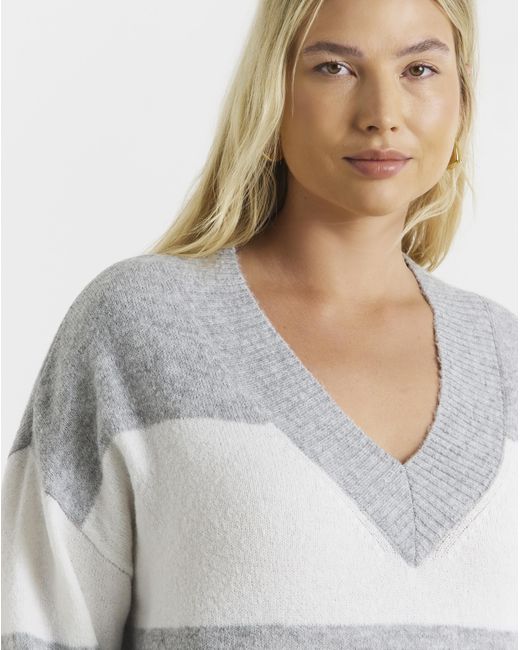 Simply Be Gray V-Neck Tunic