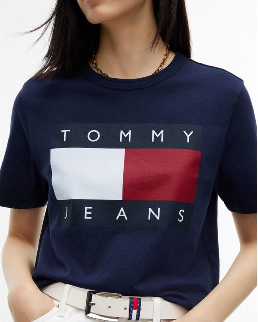 Tommy Hilfiger Blue Boxy Flag Tee
