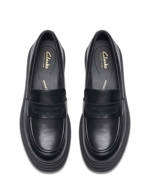 Clarks Black Orinoco Leather Loafer D Fit