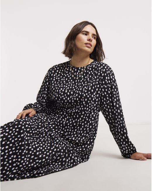 Simply Be Black Drop Waist Midi Dress