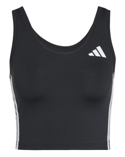 Adidas Black Train Essentials 3 Stripes Tank
