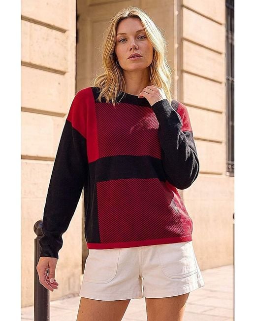 Roman Red Roman Colour Block Knit Jumper