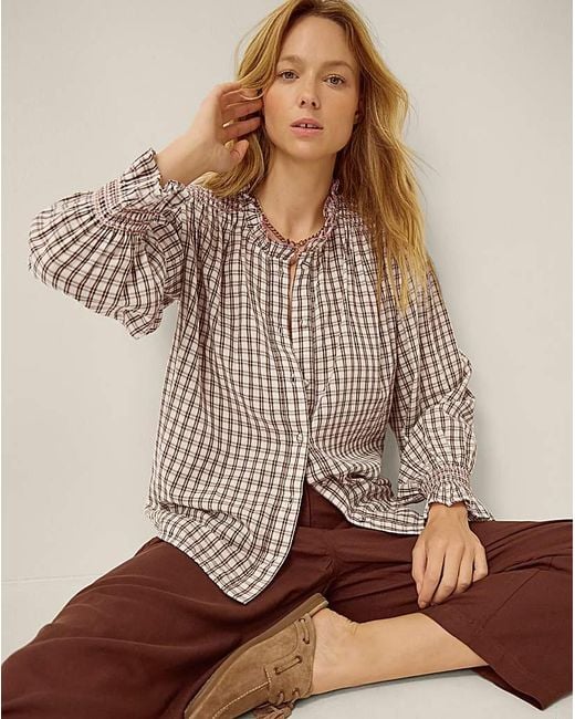 Monsoon Brown Marlo Check Blouse