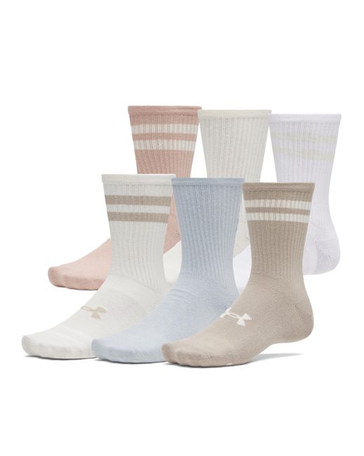 Under Armour White Essential 6Pk Crew