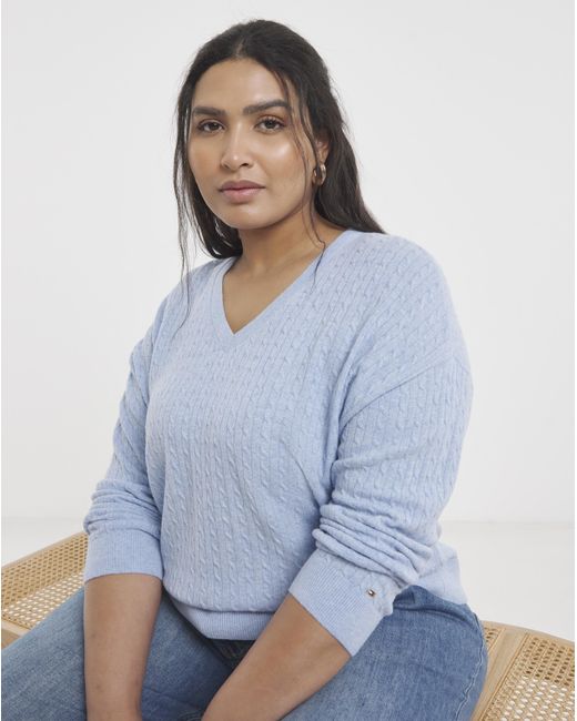 Tommy Hilfiger Blue V-Neck Sweater