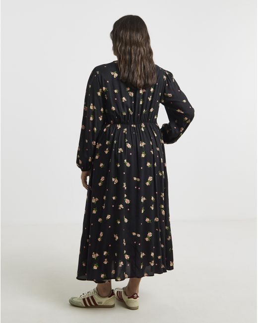 Simply Be Black Button Through Midi Dress