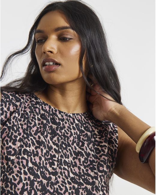 Simply Be Black Leopard Topstitch Vest