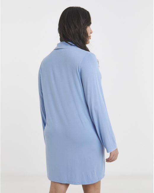 Figleaves Blue Picot Trim Nightshirt