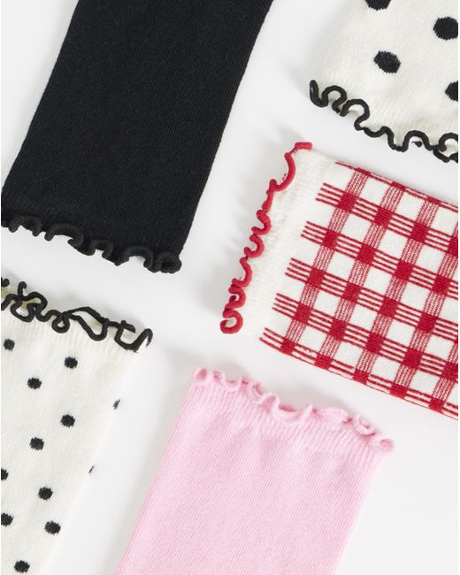 Pretty Secrets White 5 Pack Ankle Socks
