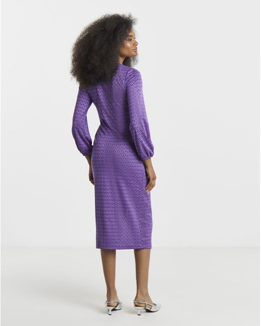 Simply Be Purple Textured Jersey Wrap Dress