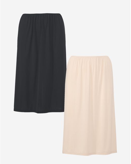 Simply Be White 2 Pack 27In Half Slip