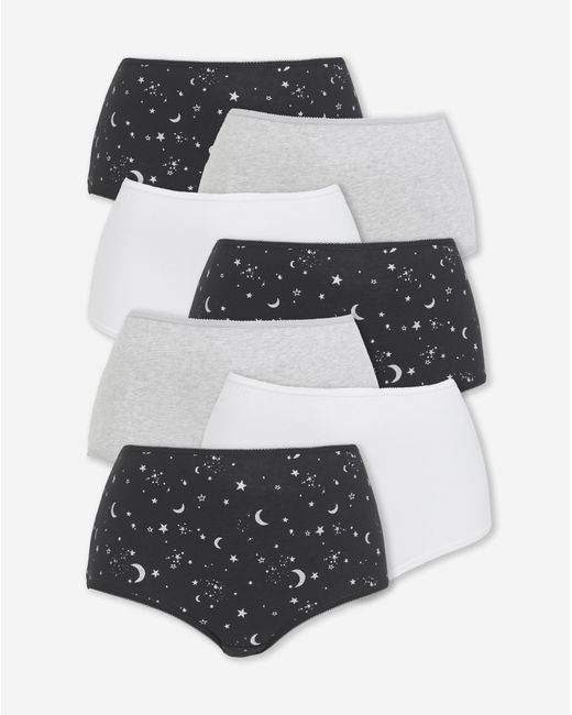 Pretty Secrets Black 7 Pack Full Fit Knickers