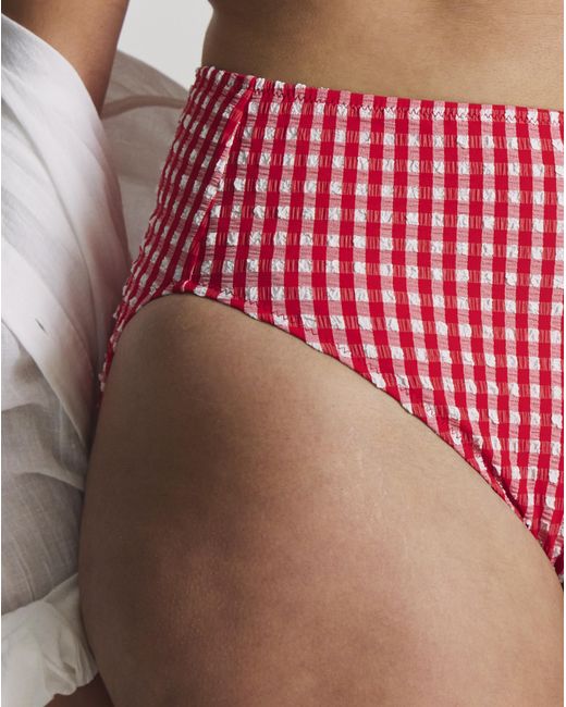 MAGISCULPT Red Gingham High Waist Bikini Brief