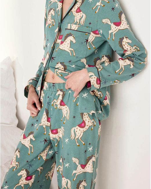 Chelsea Peers Green Classic Long Button Up Set