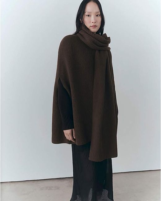 Mango Black Capri Cable Knit Cape