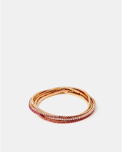 Accessorize Pink Sparkle Stretch Bracelets