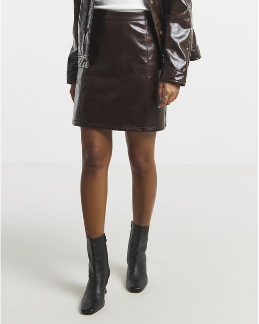Simply Be White Lacquered Mini Skirt