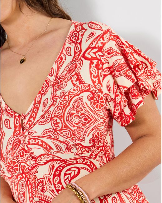 Joe Browns Red Orla Printed Jersey Dress