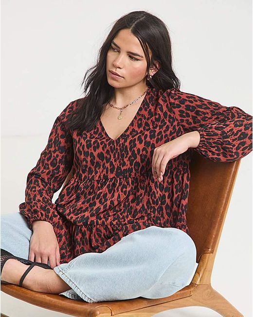 Simply Be Red Poly Crepe Smock