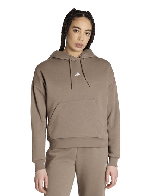 Adidas Brown Small Logo Hoodie