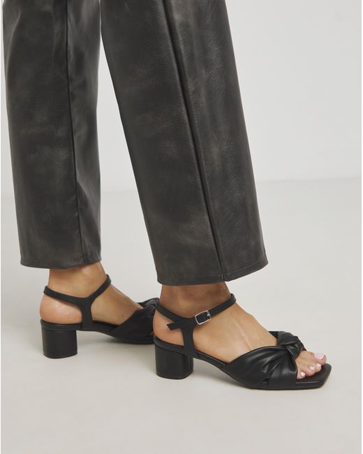 JD Williams Black Volume Twist Block Heel Sandal Eee Fit