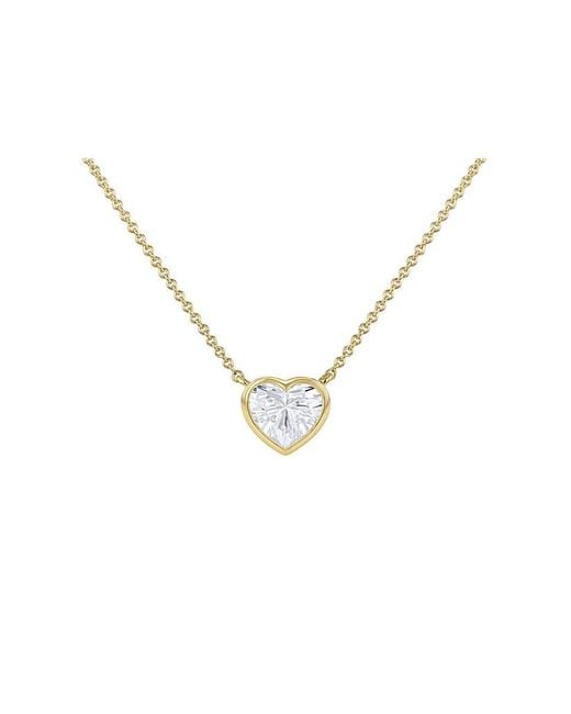 iJewel Metallic 9Ct Lab Diamond 1Ct Necklace