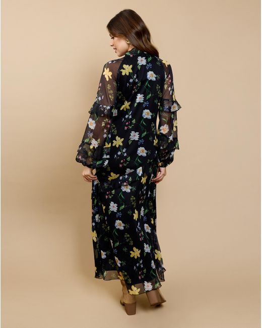 Little Mistress Natural Lm Floral Frill Dress