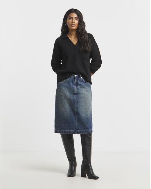 Simply Be Blue Knee Skirt