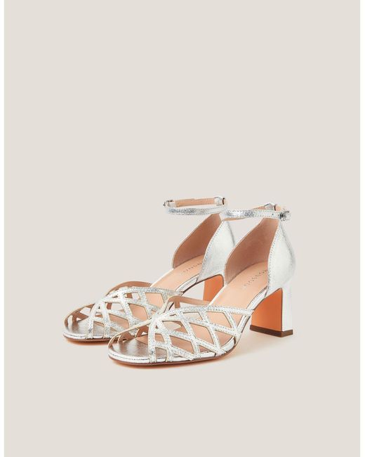Monsoon Natural Callie Metallic Heel Sandals