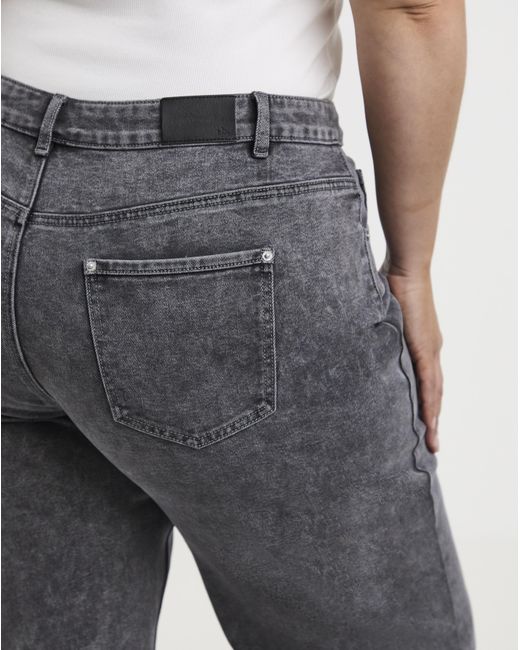 Simply Be Blue Crossover Straight Leg Jeans