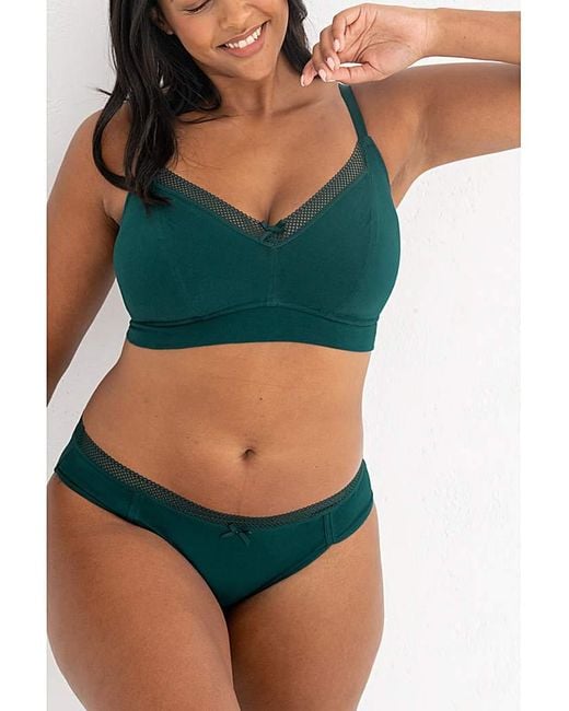 Pour Moi Green Love To Lounge Cotton Brief