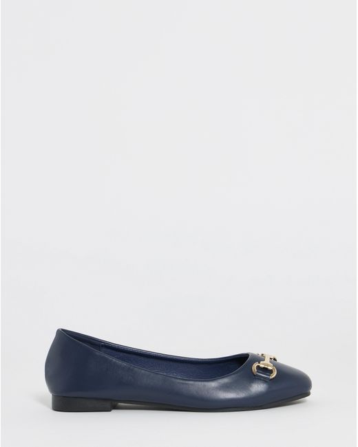 JD Williams Blue Classic Ballerina With Snaffle Ex Wide