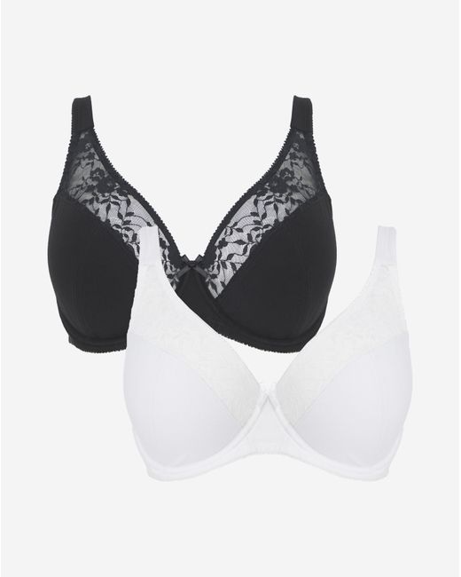 Pretty Secrets White 2 Pack Lace Full Cup Wired Bras
