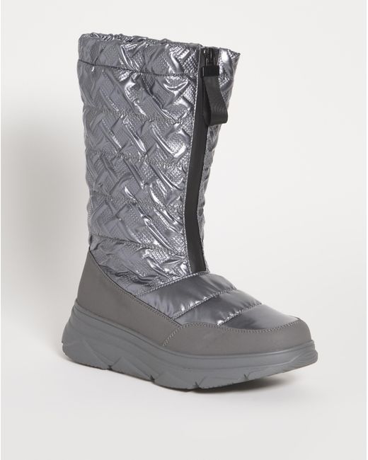 JD Williams Gray Front Zip Snow Boots E Fit