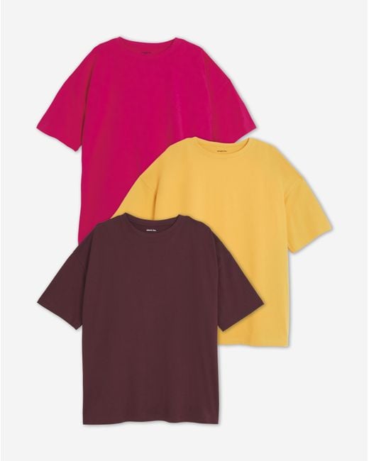 Simply Be Red 3 Pack Boyfriend T-Shirts