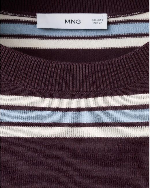 Mango Blue Striped Knit Sweater
