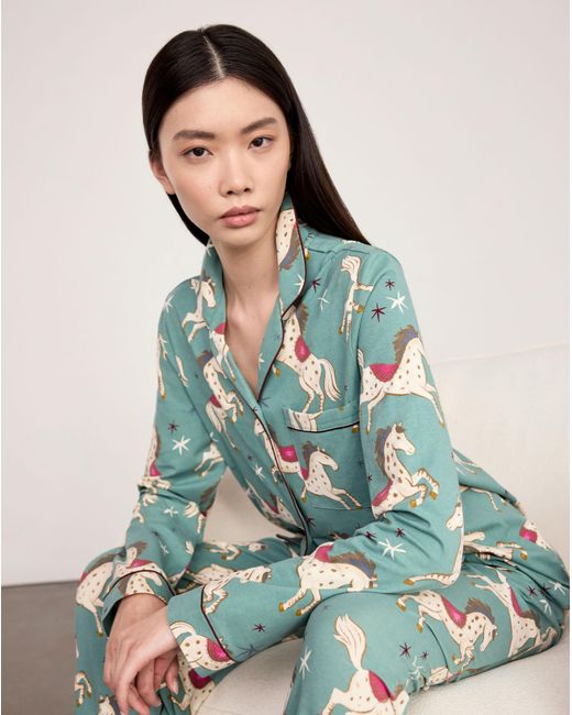 Chelsea Peers Green Classic Long Button Up Set