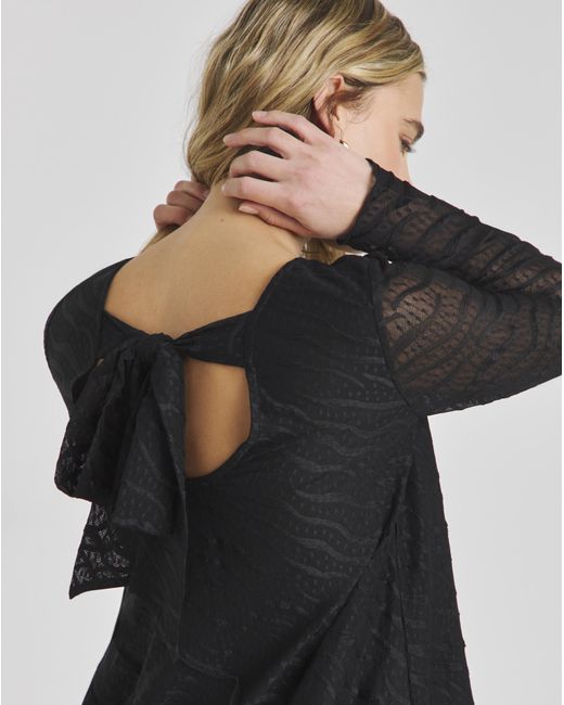 Simply Be Black Textured Stretch Lace Dress