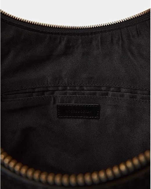 Accessorize Black Suede Shoulder Bag
