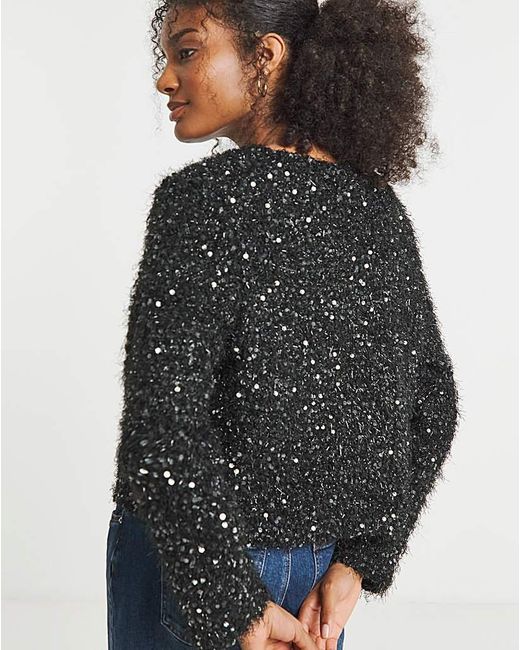 Joanna Hope Black Sequin Jacket