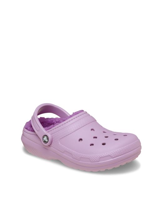 CROCSTM Purple Fleece Lined Classic Clog D Fit