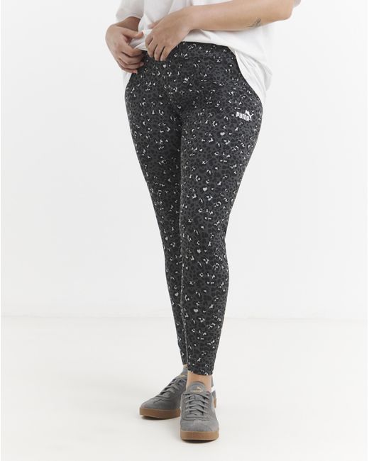 PUMA Gray Essential Animal Print Leggings