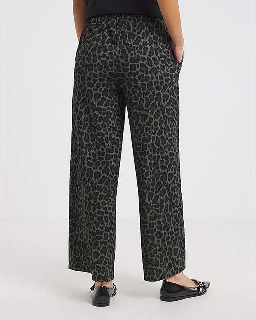 Simply Be Black Jersey Textured Wide Leg Trousers