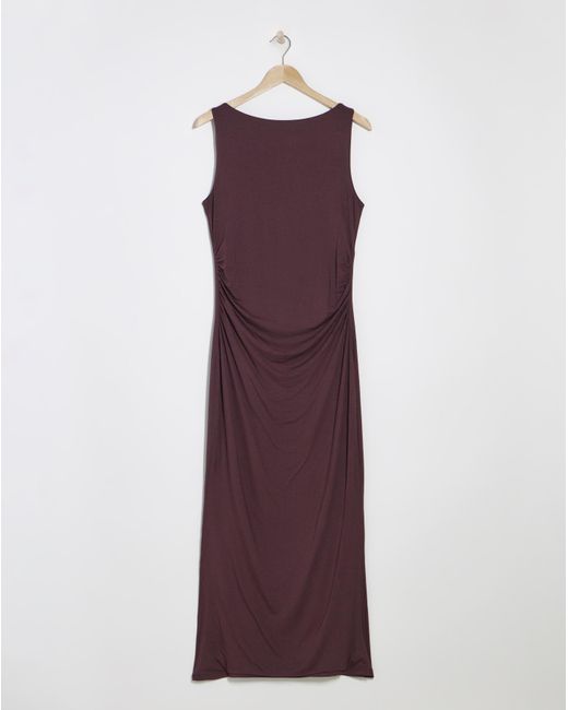 Tala Black Straight Neck Maxi Dress