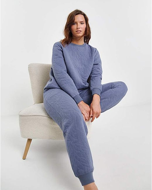 Pretty Secrets Blue Quilted Lounge Set