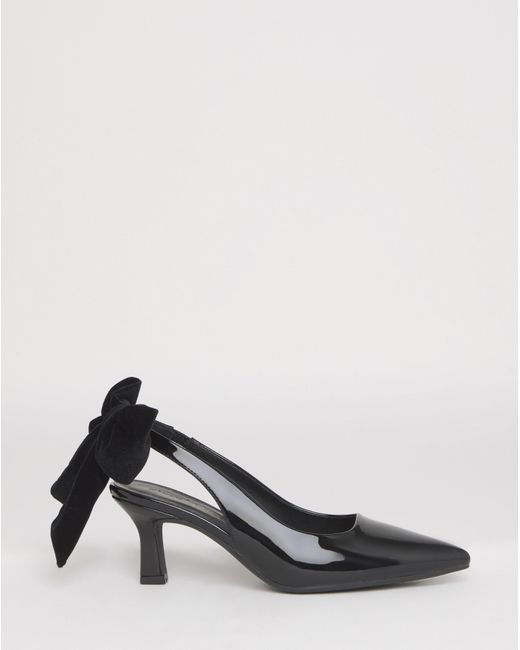 Simply Be White Back Bow Heel Extra Wide Fit