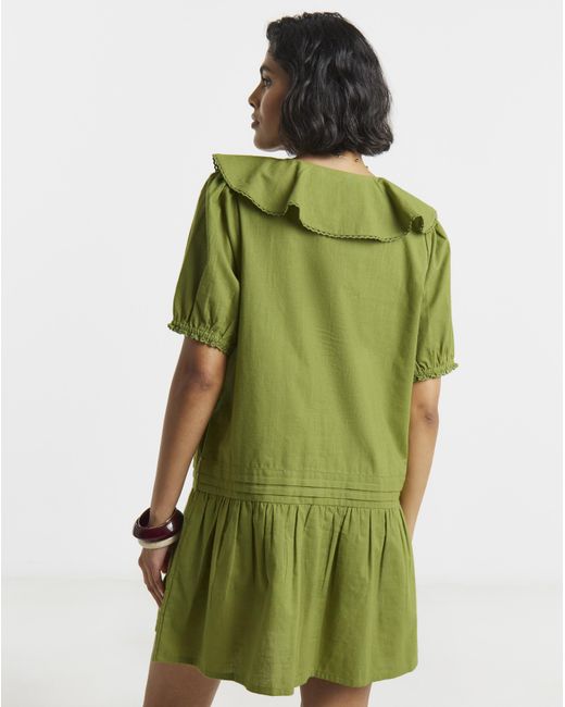 Native Youth Green Ny Drop Hem Mini